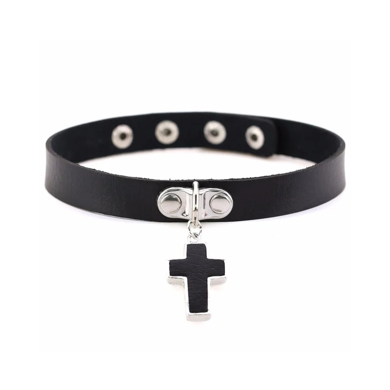 Black cross Gothic choker necklace women Punk rock Goth Choker trendy chocker collar for women fashion jewelry wholesale|fashion jewelry|jewelry fashionblack leather necklace - AliExpress