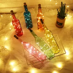 1м 2м гирлянда медный провод строка звездсветодио дный ное светодиодные фонари для бутылки DIY водостойкий для внутреннего дома Рождество