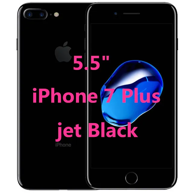 Apple iPhone 7/iPhone 7 Plus четырехъядерный 12,0 МП камера 32G/128G/256G Rom 4," /5,5" отпечаток пальца 4G разблокированный мобильный телефон - Цвет: 7 Plus jet black