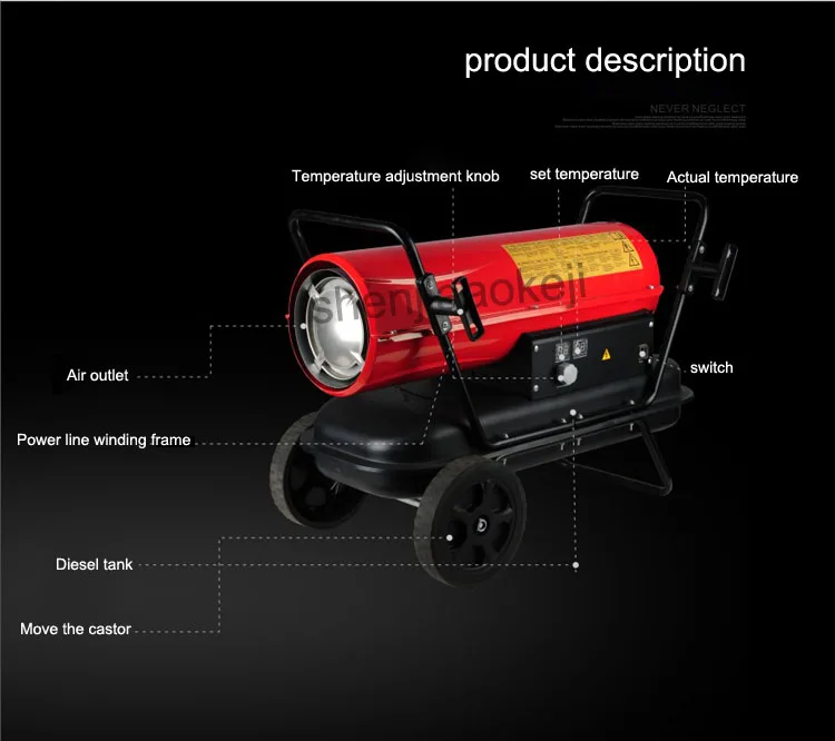 Промышленный высокомощный подогреватель топлива воздуха Heaterfactory мастерская теплицы дизельный сушка горячим воздухом сушильная плита 1 шт