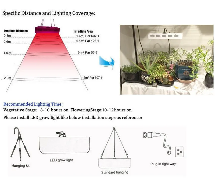 2 шт./лот растет свет 300 Вт полный спектр растет лампы для внутреннего медицинские растения роста гидропонный светильник цветения Блум