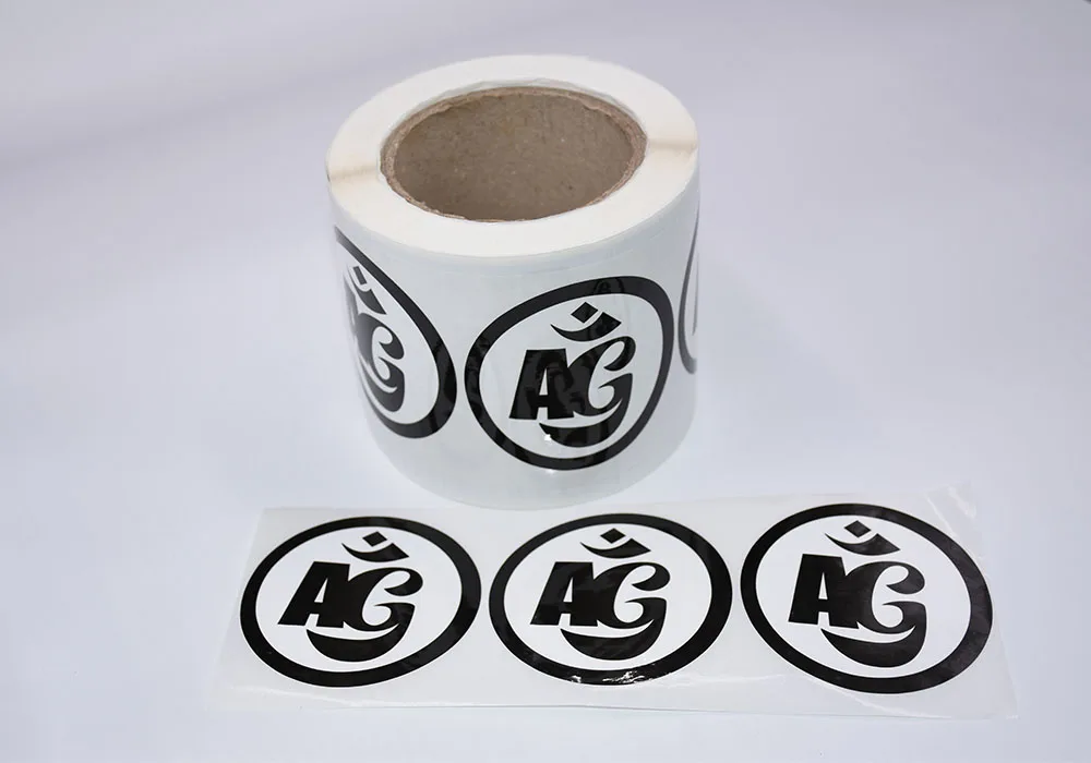 

PVC sticker print black color glossy finished in roll HAOBOLAI Printing store supply all kinds stickers free shipment