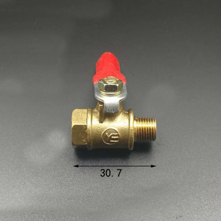 

DN6 1/8" BSP Female x Male Brass Ball Valve Water Gas 57 PSI Hole 7mm With Red Handle
