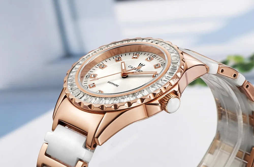 Relojes Mujer CADISEN Топ бренд модные женские часы керамический браслет кварцевые спортивные часы для девушек повседневные часы женские часы