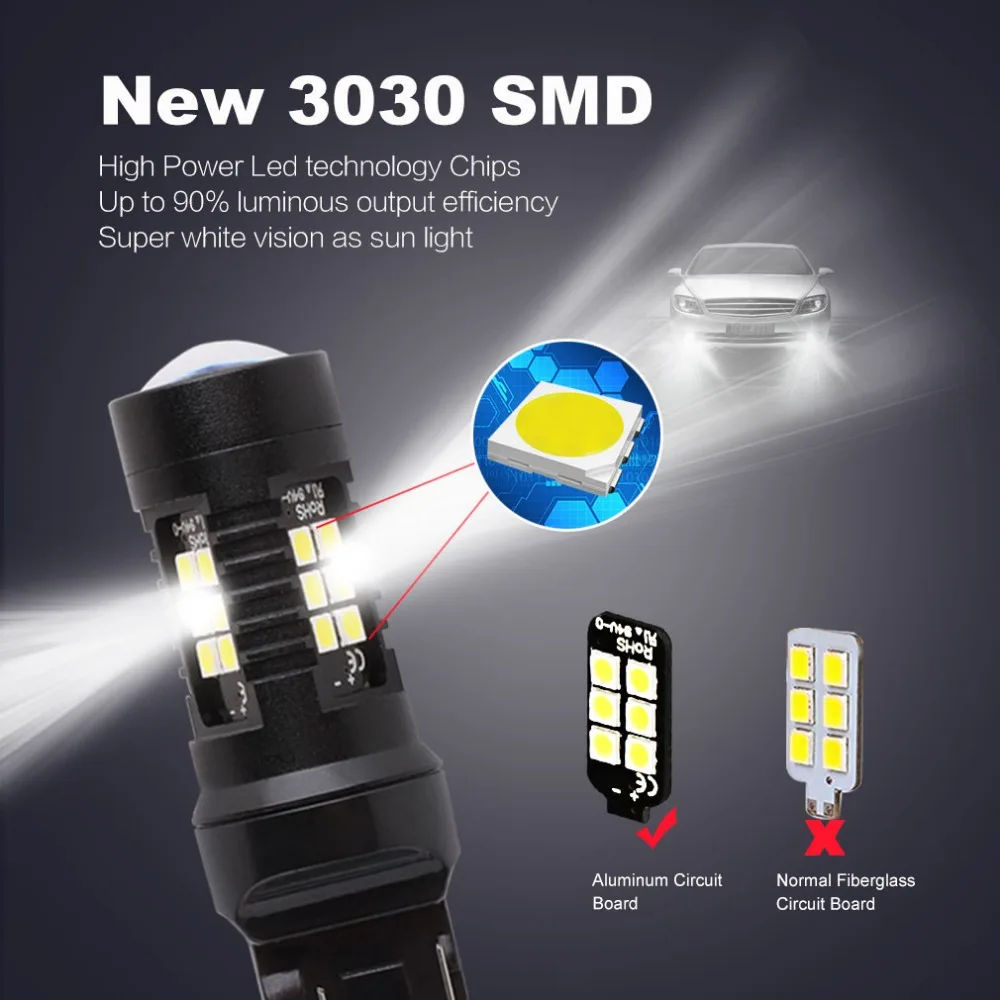 2 шт. T20 W21W W21/5W светодиодный 7440 7443 SRCK светильник автомобильные лампы s