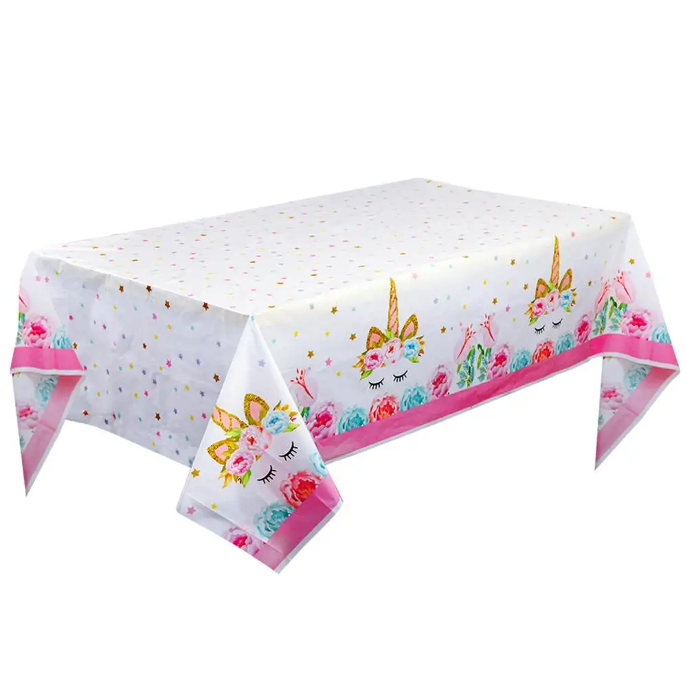 Unicorn Table cloth OurWarm Единорог вечерние 3-х уровневая стенд для кексов кексы фигурки жениха и невесты; фон для фотосъемки посуда для девочек на день рождения, детский душ украшения - Цвет: Unicorn Table cloth