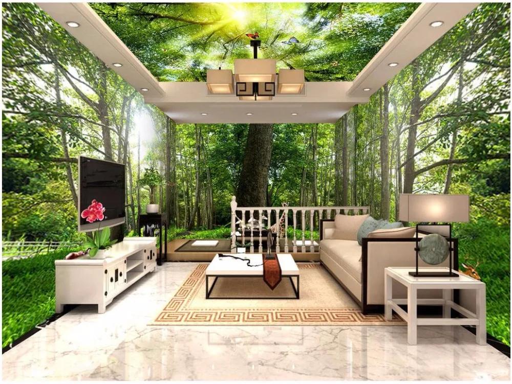 custom mural photo 3d wallpaper Forest animal full house 3D background wall 3d wall murals wallpaper for wall 3 d