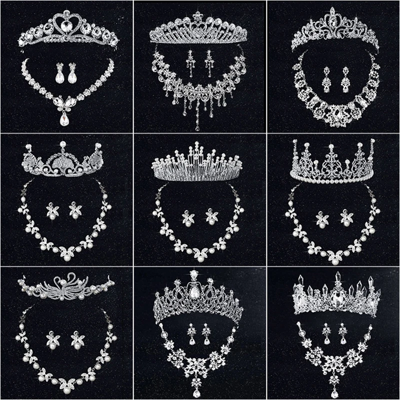 

Aladdin Hot Sale Tiara Wedding Sets Hair Comb Vintage Style Bridal Hair Accessories Crystal Bouquet Collection Top Quality