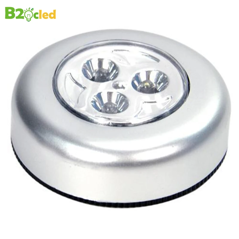 

3LEDs Night Lights Under Cabinet Light Closet Lamp Led Bedroom Kitchen Corridor Cupboard Wardrobe Lamps Touch Switch AAA Battery