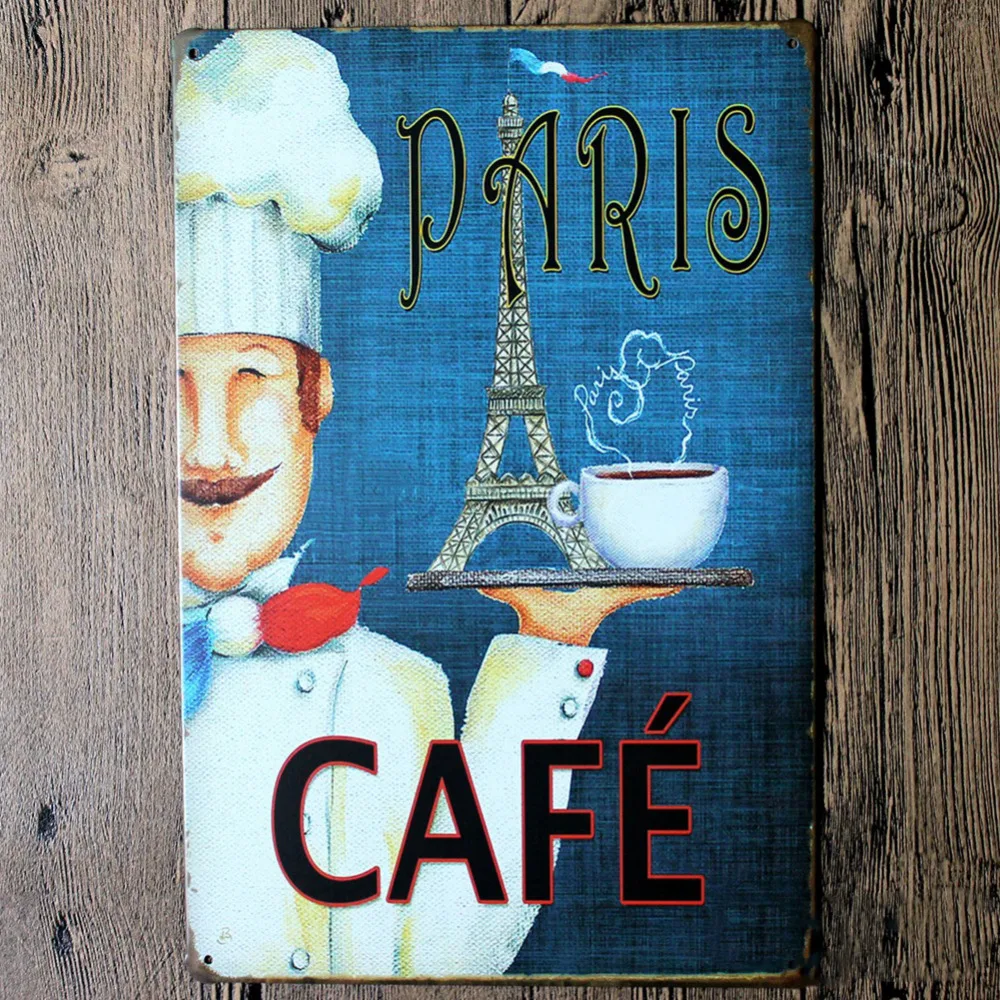 Pares Cafe Arte De La Pared Pintura Arte Del Metal Poster Cartel
