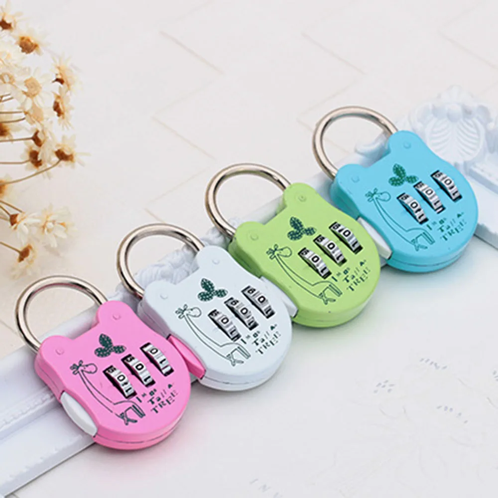 Cute Mini 3 Digit Combination Travel Luggage Code Lock Padlock Security