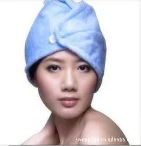 1PC Bamboo fiber Magic Drying Turban Wrap Towel/Hat/Cap Hair Dry Quick Dryer 