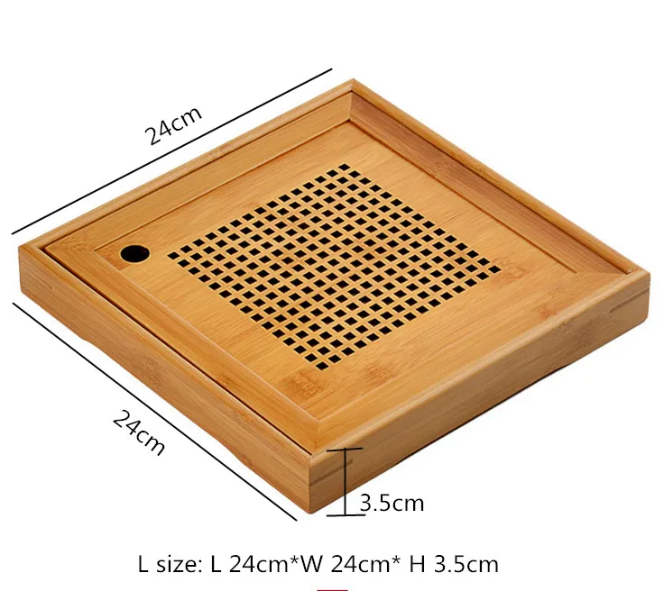 Горячая 2 размера чайный набор кунг-фу из натурального дерева бамбуковый чайный поднос прямоугольный традиционный бамбуковый пуэр чайный поднос чахай чайный столик