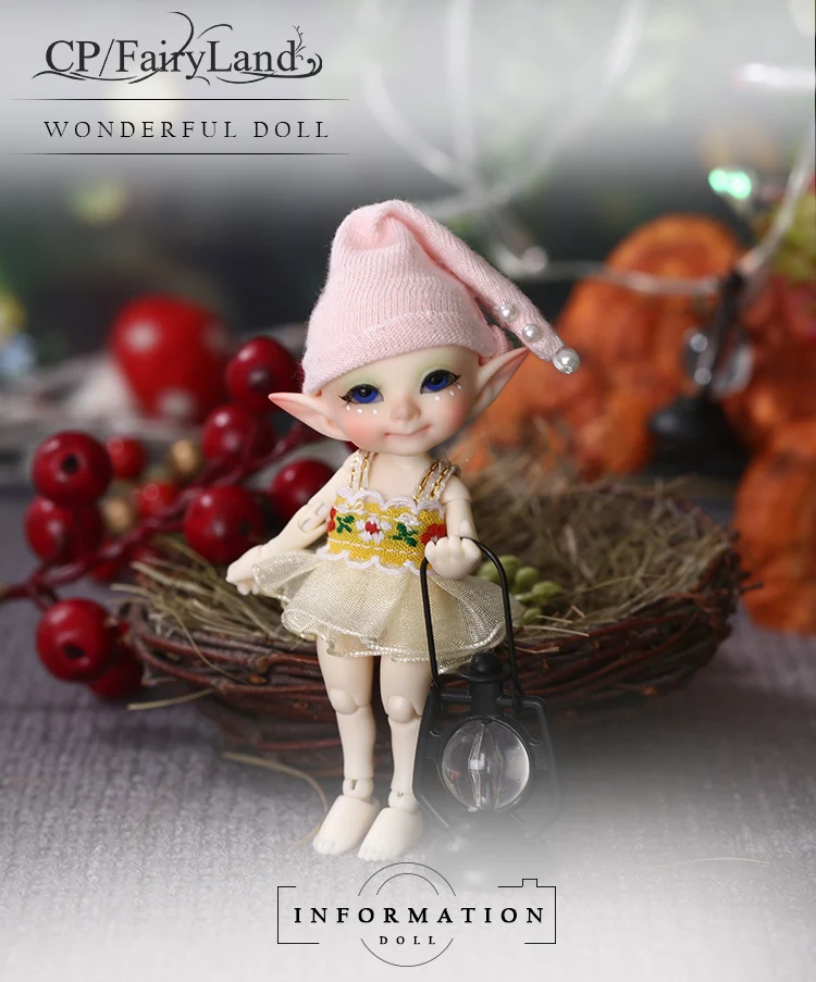 Frete Grátis Fairyland Realpuki Pupu Bjd Boneca 1 - 13 Rosa Sorriso Elfos Brinquedos fl 2 boneca 1 13 rosa sorriso elfos brinquedos