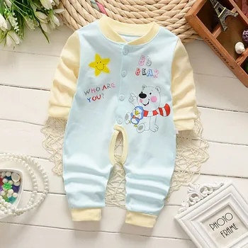 

Hot baby set Spring and Autumn New Children Boys Girls Siamese clothing cotton neonatal baby jeans cotton climbing Y10