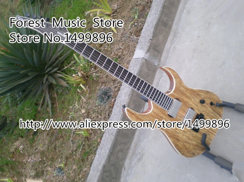 

High Quality Nature Wood Earth Grain Maple Finish Custom Suneye Electric Guitar China OEM Left Handed Available