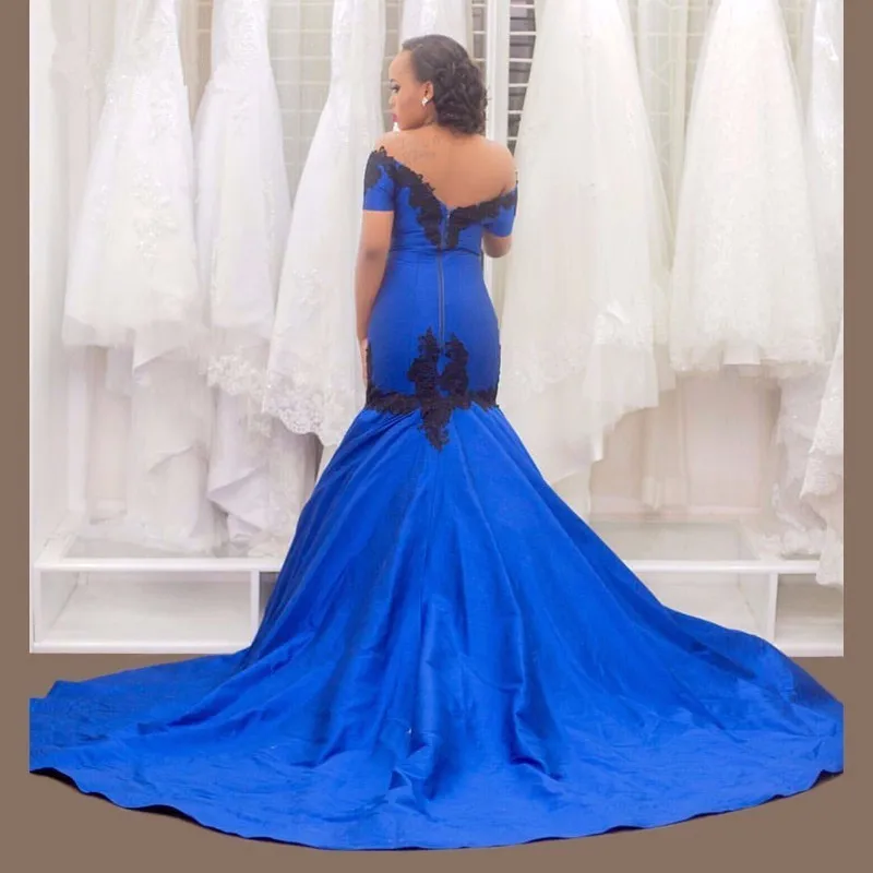 Luxuries-Amazing-2019-Mermaid-Prom-dress-Royer-Blue-Boat-Neck-Court-Train-Short-Sleeve-Satin-vestido