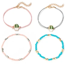 Милое Платье для девочек, голубого и розового цвета браслет из акрилового бисера модная богемная на воздушном шаре Браслеты браслеты летние, пляжные, в богемном стиле подарок