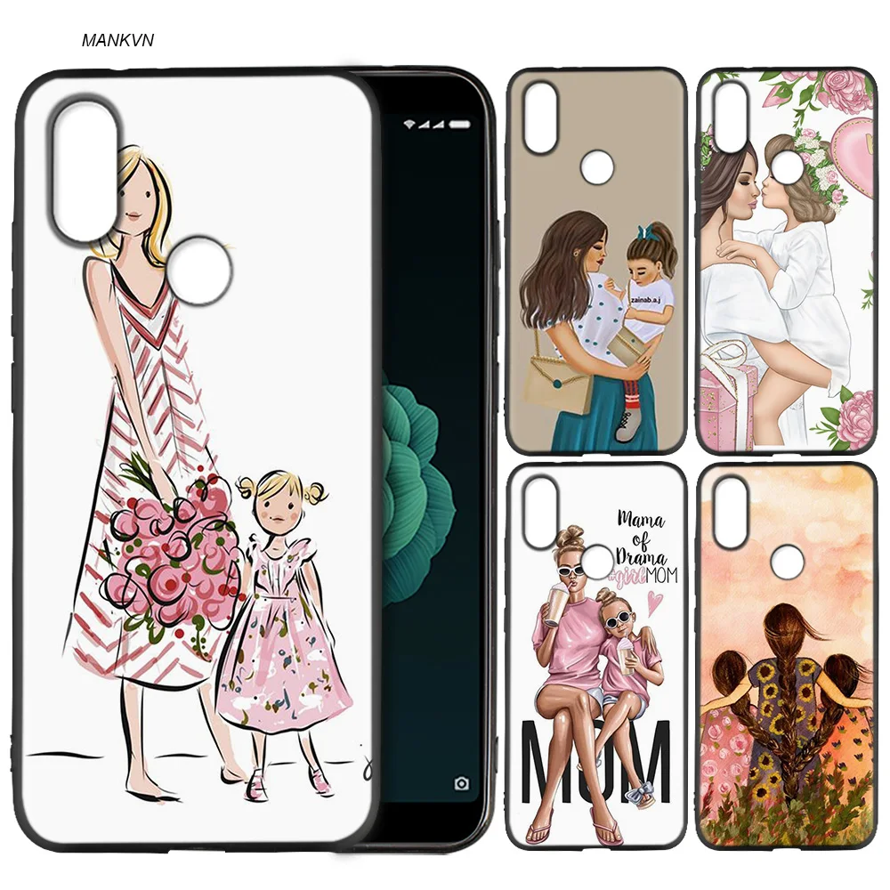 

Silicone Soft Case Cover for Xiaomi A2 Lite A1 Redmi S2 Note 5 Plus 6 6A 4 4X Pro Poco F1 Mother and child cartoon