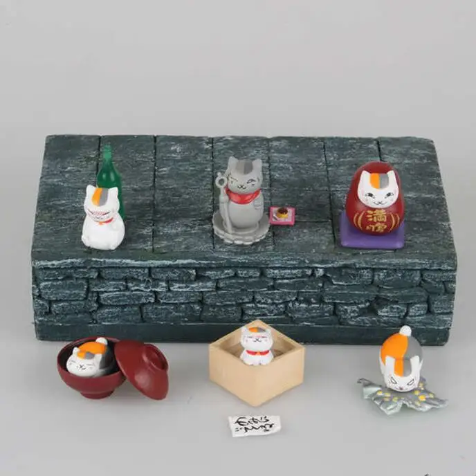 

Anime Cartoon Natsume Yuujinchou Natsume Nyanko Sensei Cat PVC Action Figure Collectible Model Toy 6pcs/set KT3825