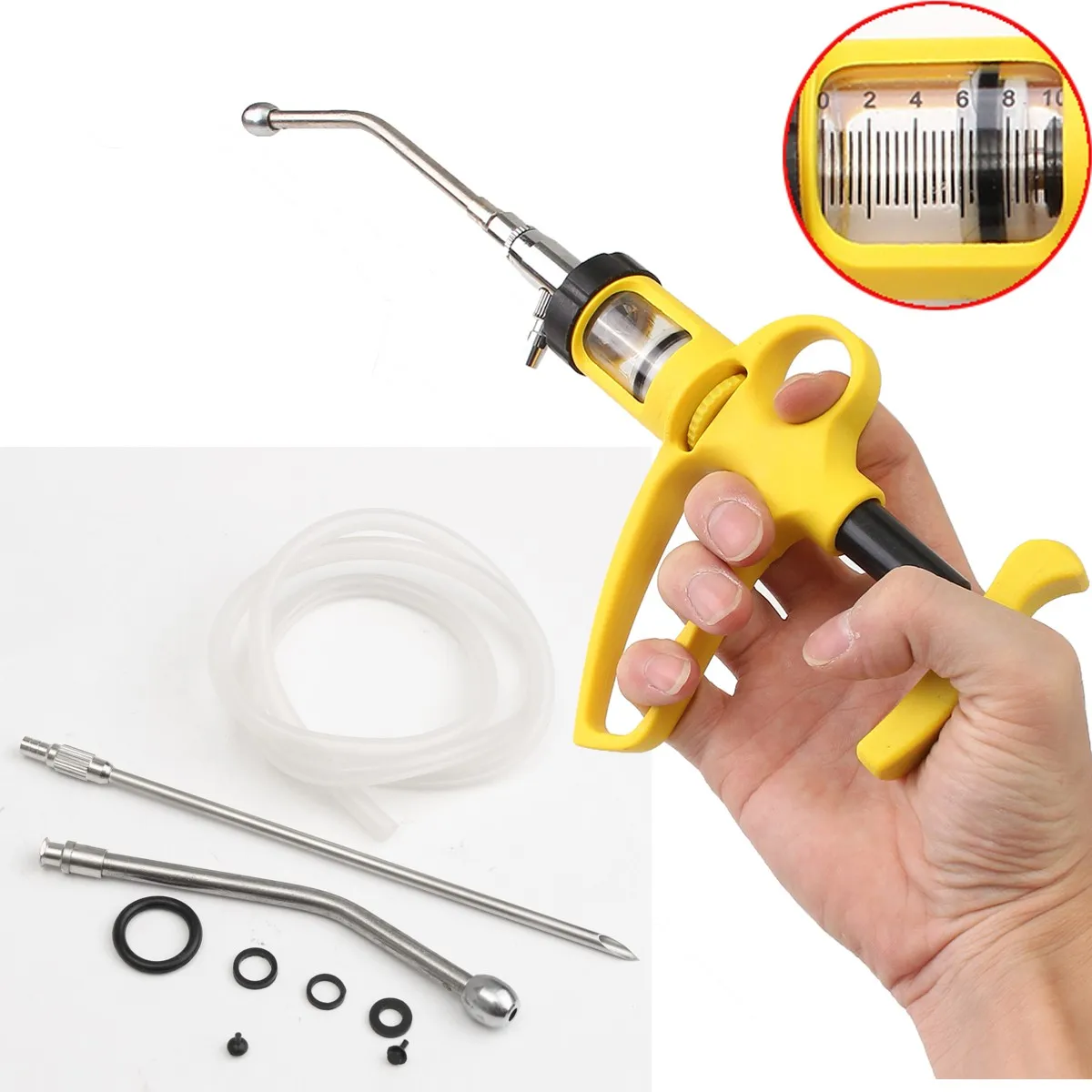 

10ml Continuous Syringe Feeding Oral On Cattle Sheep Goats Livestock Tool