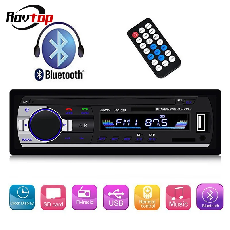 Rovtop Bluetooth Стерео FM радио MP3 аудио плеер 5 в зарядное устройство USB AUX Авто