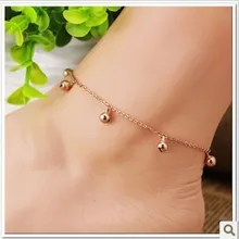Модный Топ Качество розовое золото Цвет нержавеющая подвеска-колокольчик Для женщин анклет(браслет на ногу/Дешевые ножной браслет A005