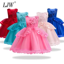 Платье для девочек-подростков; Вечерние Платья с цветочным узором для девочек; одежда на год; платье принцессы без рукавов для маленьких девочек; свадебное платье