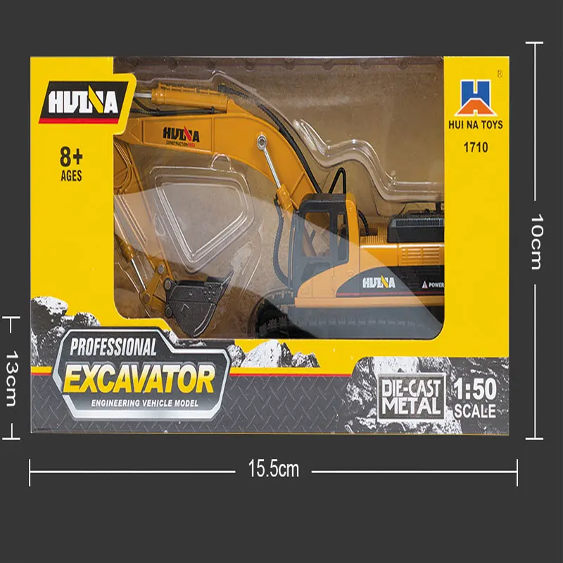 HUINA 7713-1 1/50 Scale Alloy Hydraulic Excavator Model Engineering Digging RTR Car model for Kids Boys Toys