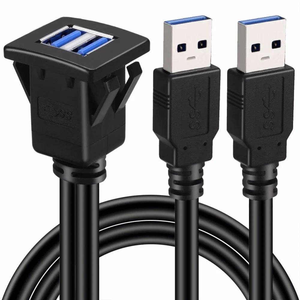 3 фута двойной порт квадратный USB 0 панель удлинитель с утапливаемым креплением
