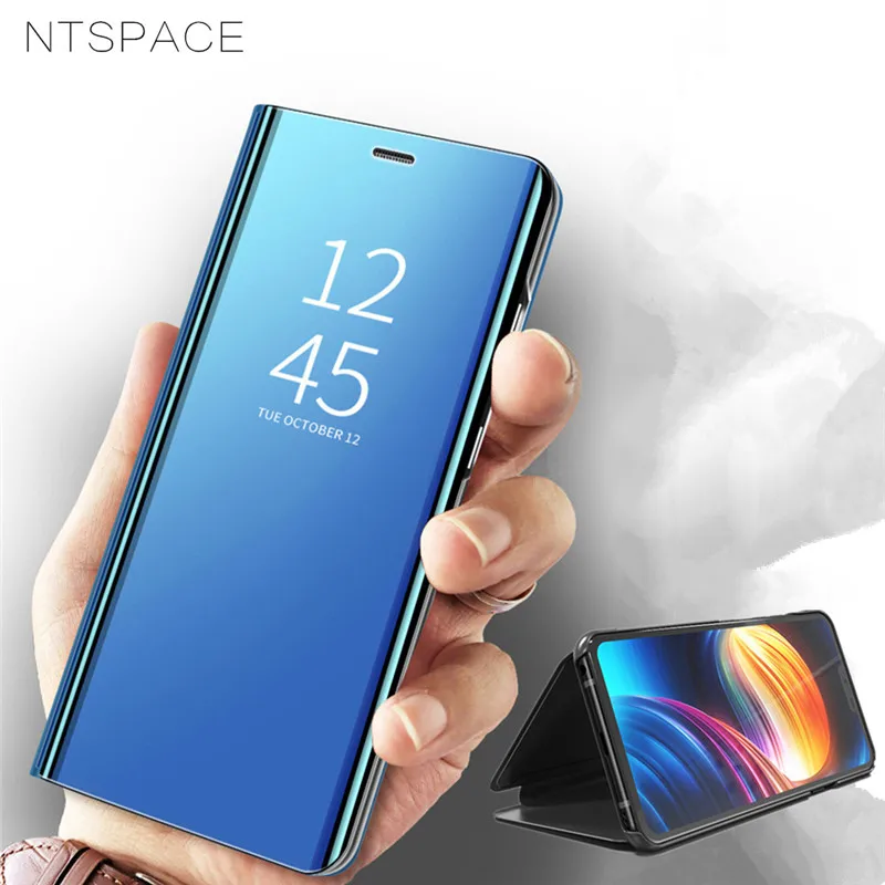 

NTSPACE Smart APP Mirror Clear View Flip Stand Case For LG V30 Shockproof Flip Leather Cover For LG V40 Full Protection Cases
