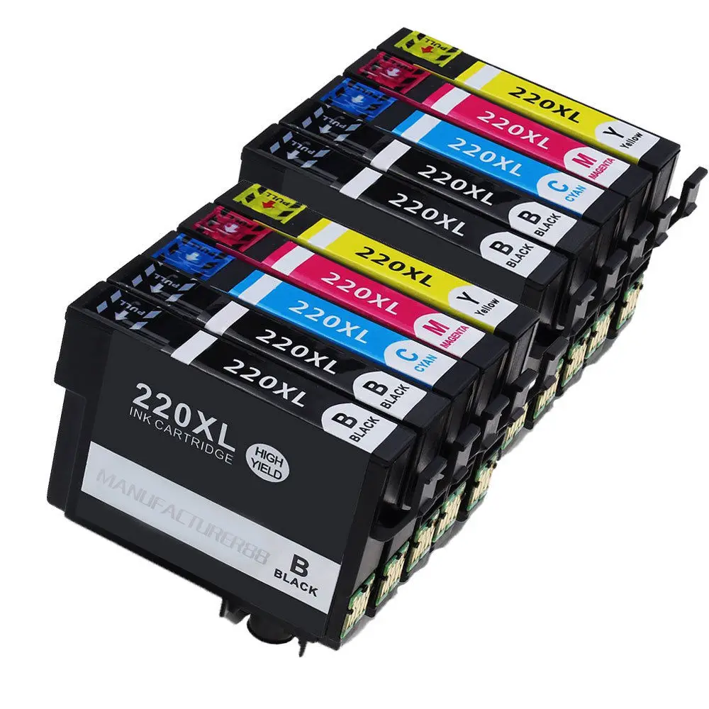 10x 220XL T2201 картриджи совместим с Epson рабочей силы WF2630 WF2650 2660 XP320 XP420 XP424 WF-2760 принтеры