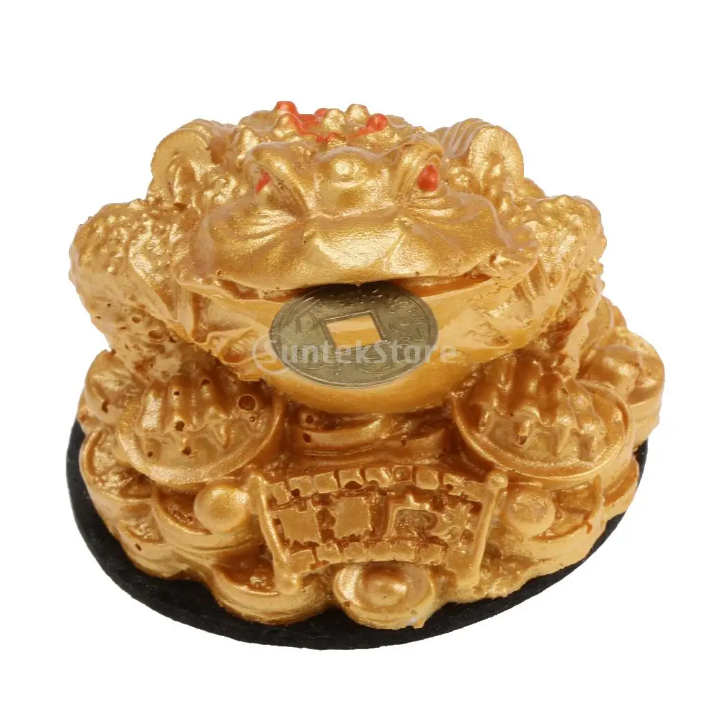 

Home Decor Fortune Ching Frog Toad Coin Case Feng Shui Decoration Tabletop Figurines Ornament - Good Luck for Big Money