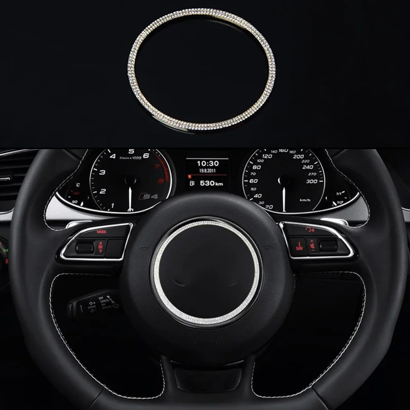 Diamond Style Alloy Steering Wheel Center Ring Cover Trim For Audi A3 15 16 & A4 B8 13 16 & A5 3 Diamond Style Alloy Steering Wheel Center Ring Cover Trim For Audi A3 15 16 & A4 B8 13 16 & A5 3