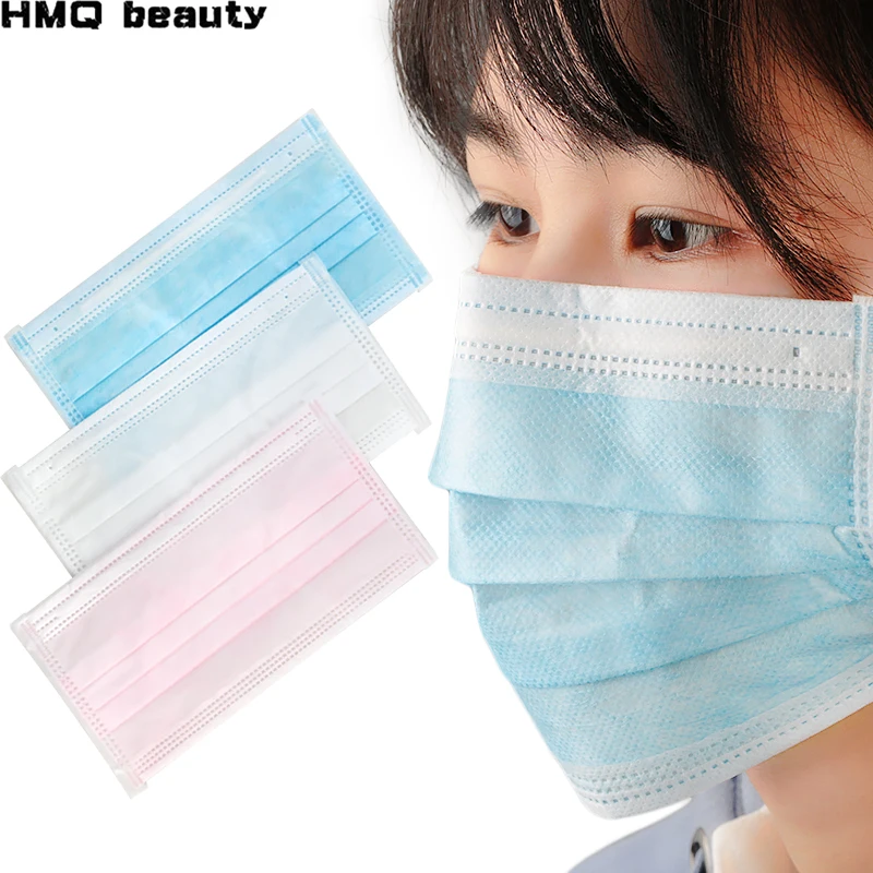 50 шт пылезащитные маски для лица набор 3 слоя Анти-пыль одноразовые хирургические медицинские маски со ртом для лица дышащая фильтрация воздуха