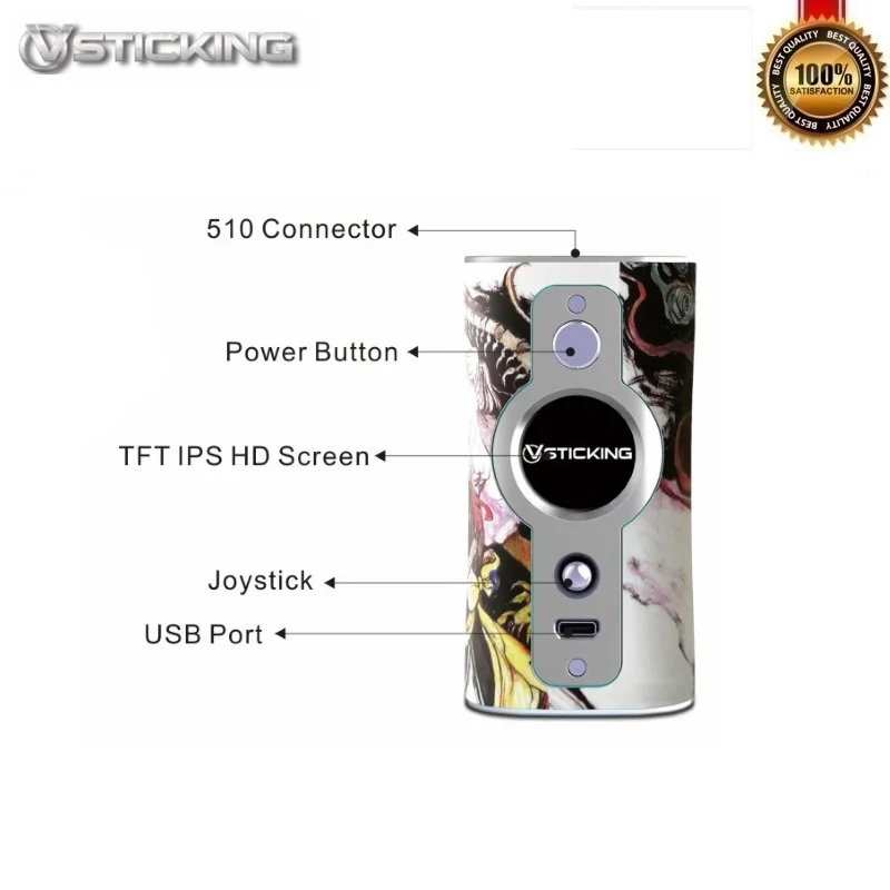 Оригинальный бокс мод VSTICKING VK530 200 Вт питание от двух аккумуляторов 18650 подходит