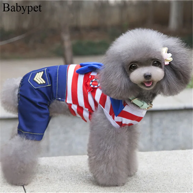 Free shipping pet navy uniforms jumpsuit pet dog pants pet clothes for