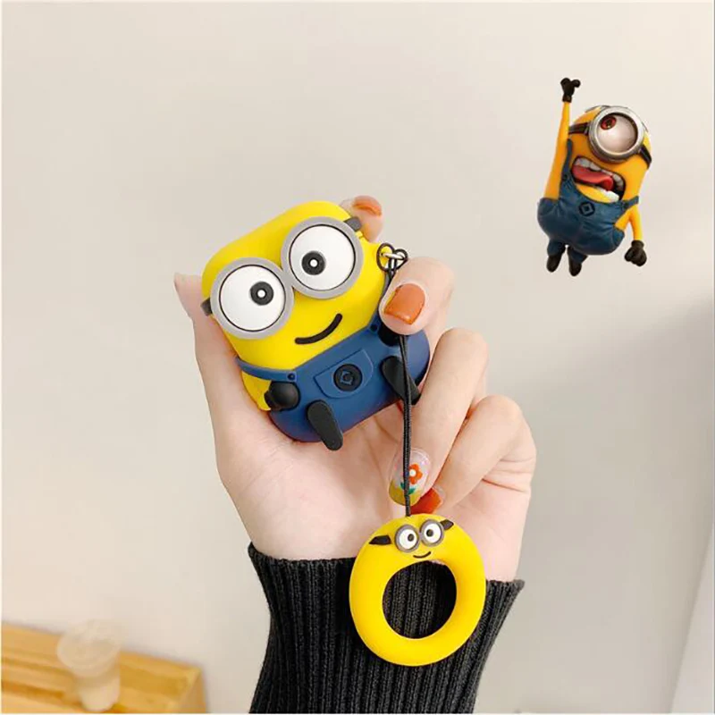 Чехол с кольцом цепочкой из мультфильма Гадкий я Миньоны силиконовый чехол для