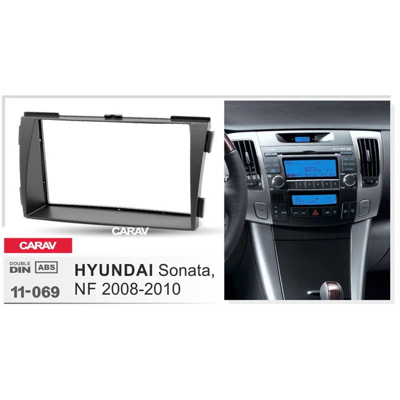 Sonata 2009-2010 Double DIN Car Stereo Radio Dash Install Kit With Wire Harness