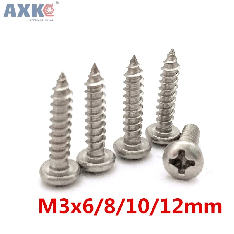 AXK 100 шт M3 сплав Сталь саморезы ноутбук Philips крест круглая голова саморез M3 x 6/8/10/12 мм