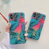 Red Bottom Leaves Pattern Matte IMD Soft Case For iPhone XS MAX XR X 6 6S 7 8 Plus Phone Back Cover Case For XS MAX Cover uk national flag style owl pattern protective back case for iphone 4 4s white red multicolor