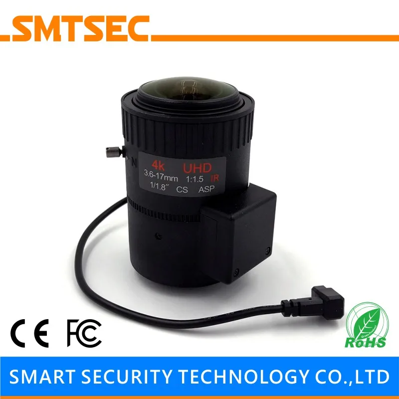 3.617mm Varifocal Auto iris lens 4k Uhd 12931 Degrees F1.5 1/1.8" Cs