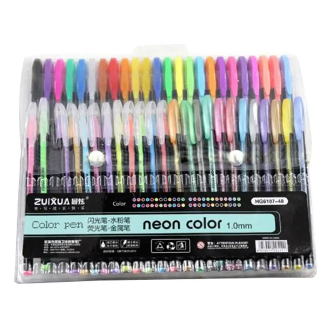 

Painting Gel Pen Set Marker Pen 24 Colors, 48 Colors Colorful Highlighter Drawing Tool Student of Gifts