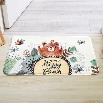 

Bear Printing Bathroom Carpet Lovely Bear Children Cartoon Floor Rugs Mat For Toilet Kitchen Door Rug For Decor Bathroom Carpet