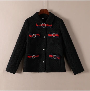 

New spring of 2019 54 003 lady set auger bowknot short coat lapels