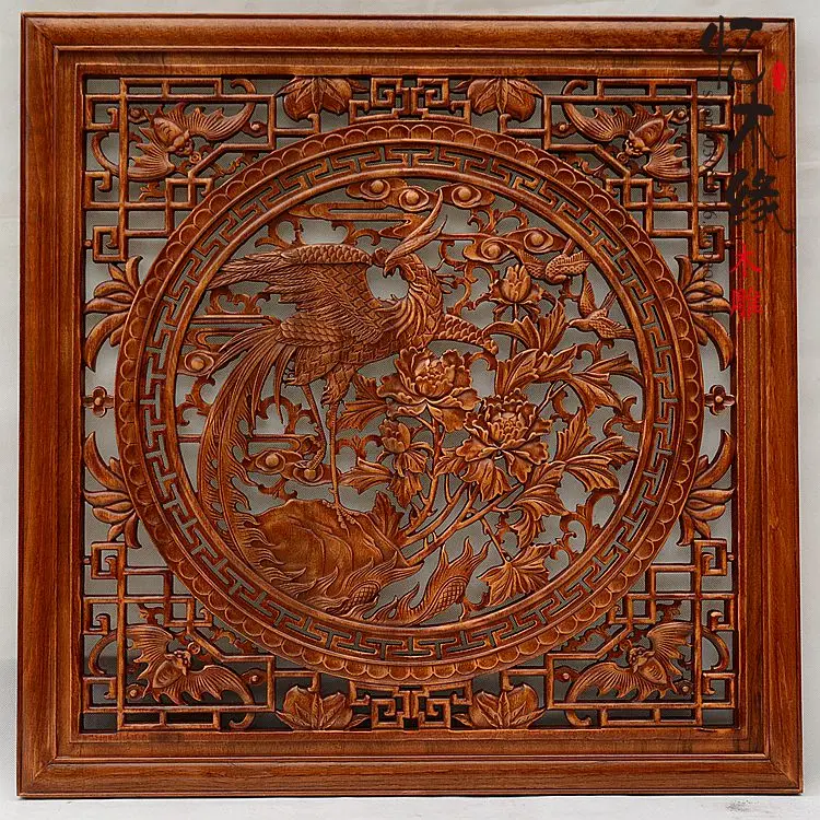 

Dongyang wood carving wood carving Pendant hanging wood antique Decor partition wall Home Furnishing entrance Feng Shui
