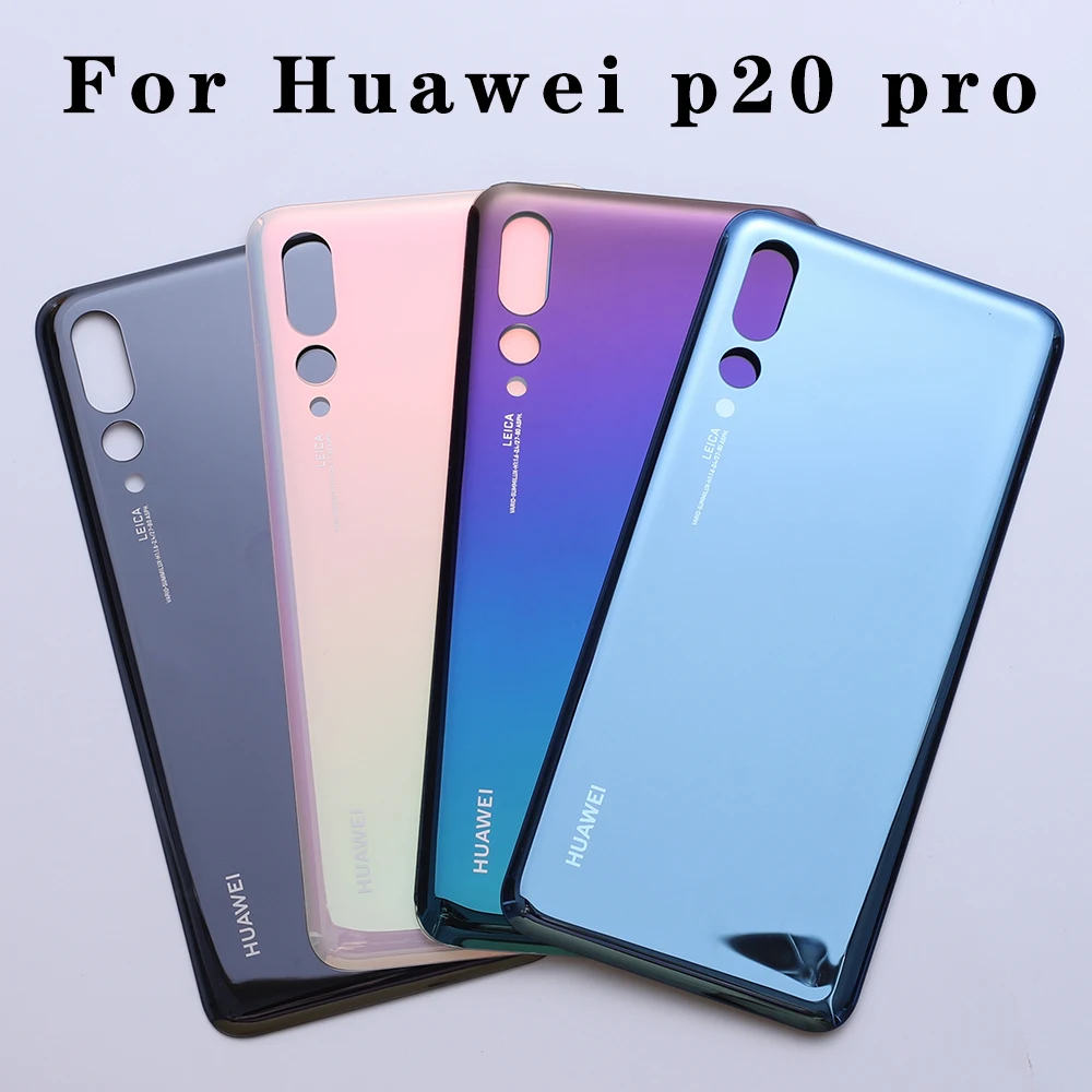 Huawei P20 Pro Задняя стеклянная крышка батарейного отсека задняя дверь корпус панель F Задняя стеклянная крышка с объективом камеры