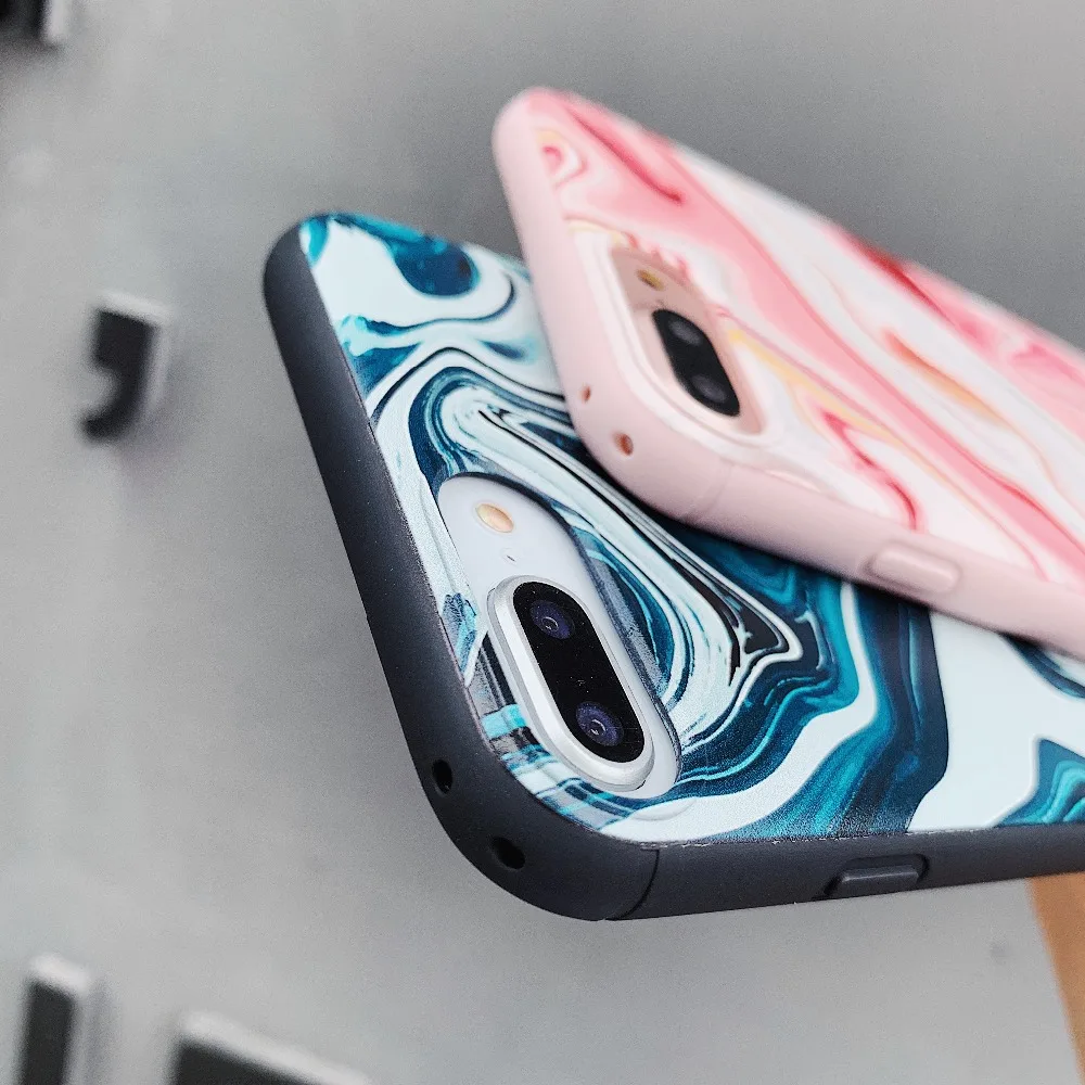 Роскошный чехол для iphone XS XR Max с абстрактным искусством мягкий силиконовый из ТПУ