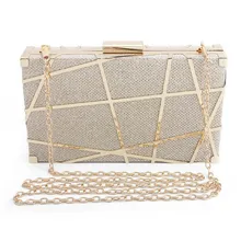 Дизайнерский брендовый женский клатч с геометрическим украшением, украшенный блестками, вечерняя сумочка, вечерние сумочки на цепочке