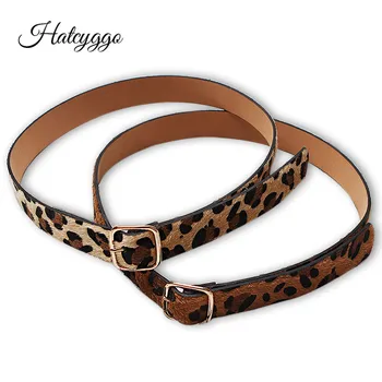 

HATCYGGO Luxury Brand Designer Leopard Square Buckle Belt Women Jeans Belt Fashion Women Strap Jeans Accessory Gift